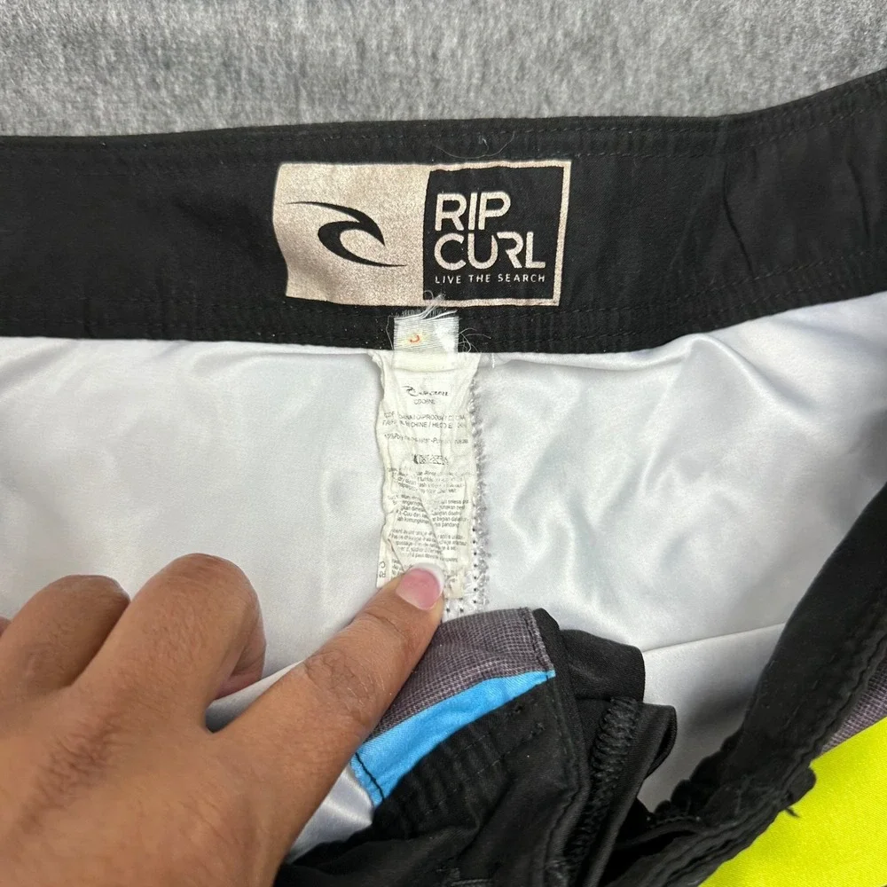 Rip Curl Swim Trunks Striped Board Shorts‎ Drawstring Pocket Surf Size 32